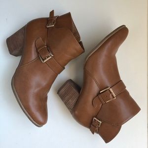 G.H. Bass Factory cognac booties